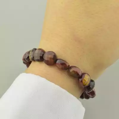 🏷️️ Браслет резинка Бичаче око, Тигрове око 18 см. F-94605