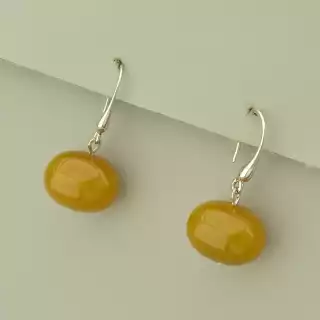 Сережки петля Агат (родій)