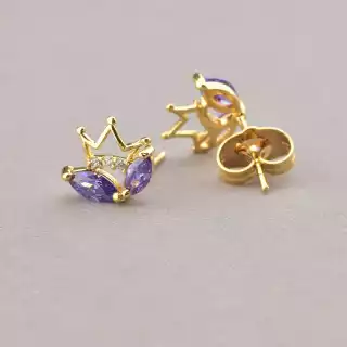 Сережки пусети Xuping Фіаніт (позолота 18к)