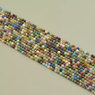 Намистини Самоцвіти 38 см. 3,4 мм. на нитці (натуральне каміння, без застібки)