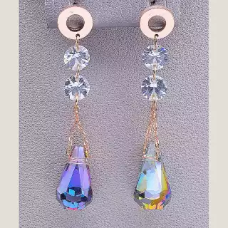 Сережки пусети Fashion Сrystal (позолота 18к)