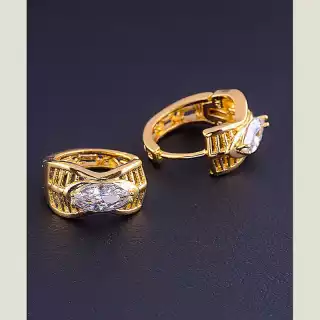 Сережки кільця Xuping Фіаніт (позолота 18к)