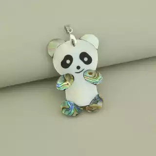 Кулон панда перламутр 50x35мм.