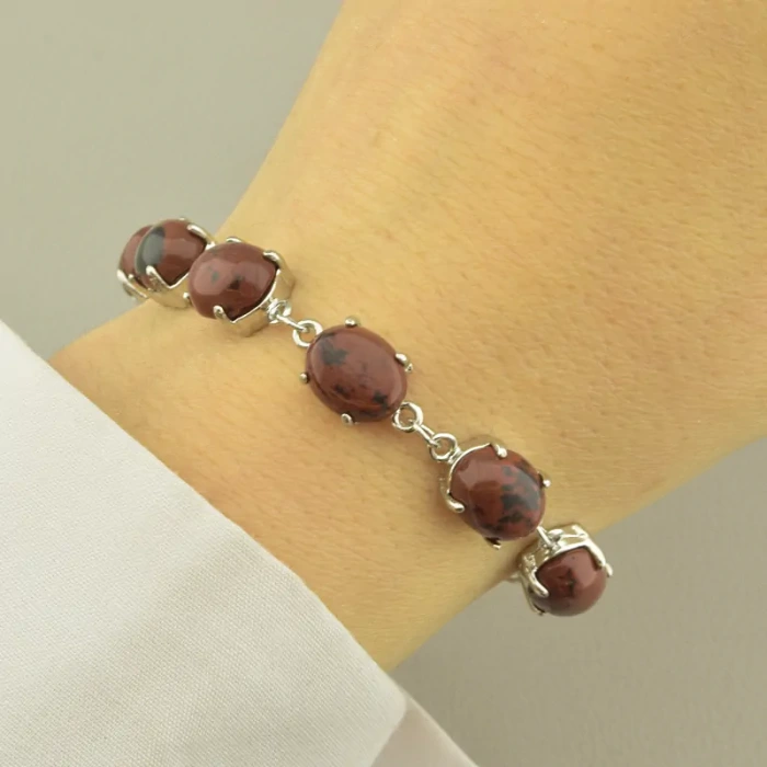 🏷️️ Браслет з карабіном Обсідіан 19 см. ss_103961