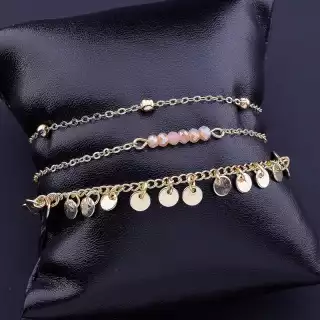 Браслет з карабіном FJ Чеський кришталь 14 см