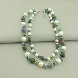 Намисто Яшма, Майорка, Чеський кришталь 50 см.