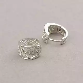 Сережки кільця Xuping Фіаніт (родій)