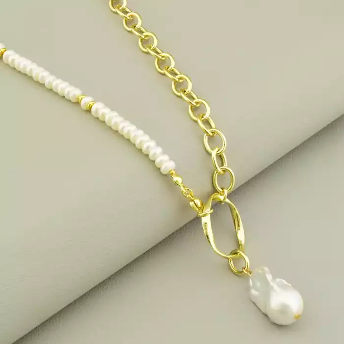 🏷️️ Підвіска Перли (58 см, з карабіном) (позолота 18к) ss_104895