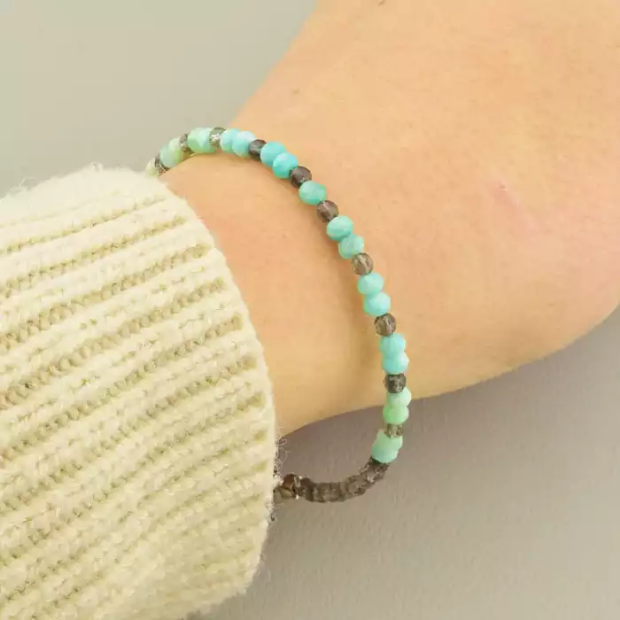 🏷️️ Браслет на карабіні Шпінель, Амазоніт 18 см ss_105813