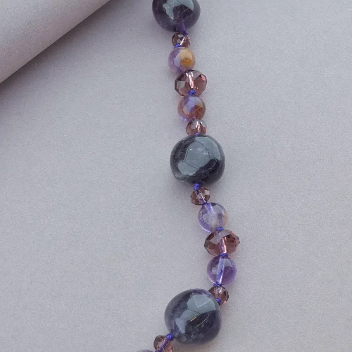 🏷️️ Намисто Аметист, Чеський кришталь 70 см. ss_91031