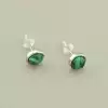 🏷️️ Сережки крулі пусет Малахіт 8х8 (родій) F-106118
