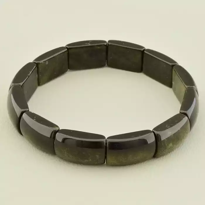 🏷️️ Браслет на резинці Обсідіан 19.5 см ss_106219