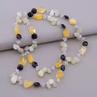 Намисто Цитрин, Місячний камінь, Агат 80 см