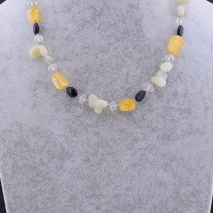 🏷️️ Намисто Цитрин, Місячний камінь, Агат 80 см ss_81650