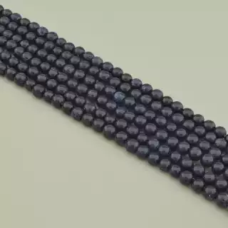 Намистини Каїрська ніч (імітація) 36 см 6 мм на нитці в формі кульки