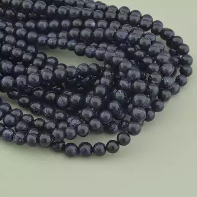 🏷️️ Намистини Каїрська ніч (імітація) 36 см 6 мм на нитці в формі кульки F-72367