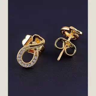 Сережки пусети Xuping Фіаніт (позолота 18к)