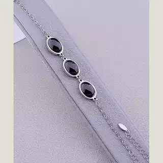 Браслет з карабіном Агат 19 см