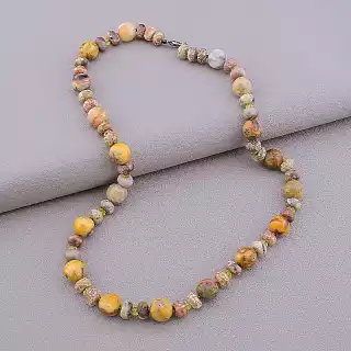 Намисто Яшма, Чеський кришталь 48 см