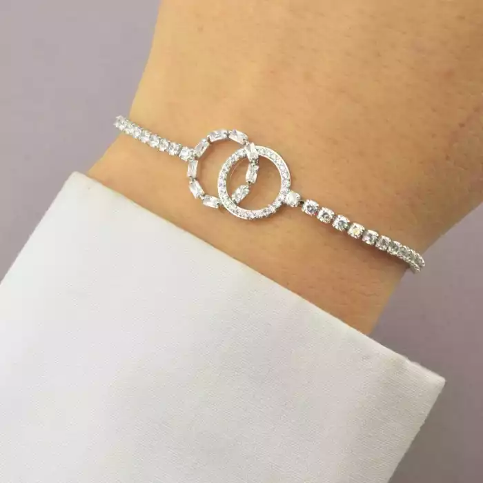 🏷️️ Браслет регульований Saiya Фіаніт 17 см (родій) ss_83153