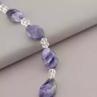 Намисто Аметист, Чеський кришталь 52 см