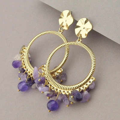 Сережки Stainless Steel Аметист