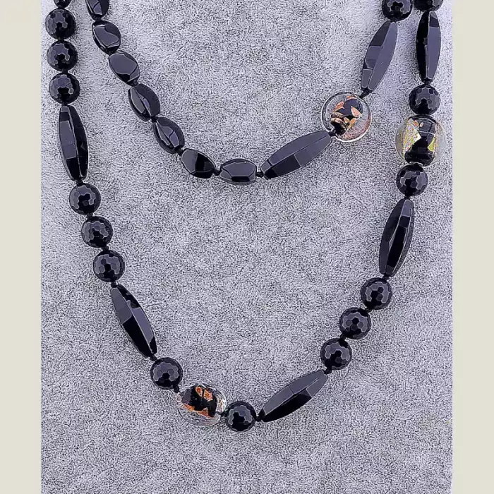 🏷️️ Намисто Агат, Муранское скло 105 см ss_52285