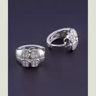 Сережки кільця Xuping Фіаніт (родій)