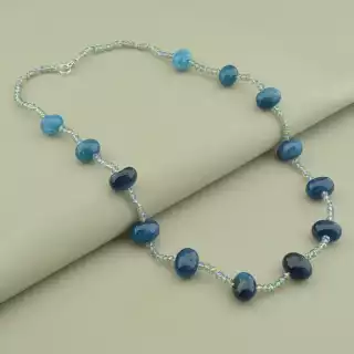 Намисто Агат, Чеський кришталь 59 см.