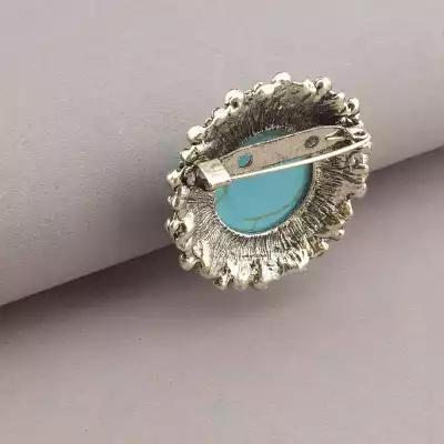 🏷️️ Брошка шпилька кругла Бірюза F-66854