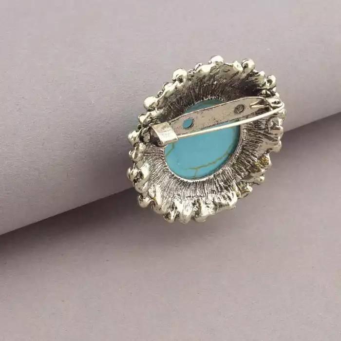 🏷️️ Брошка шпилька кругла Бірюза ss_66854