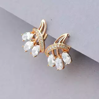 Сережки англійський замок Xuping Фіаніт (позолота 18к)