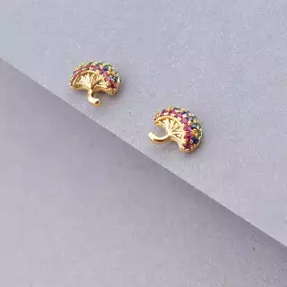 Сережки пусети Xuping Фіаніт (позолота 18к)