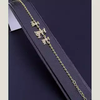 Браслет з карабіном Xuping Фіаніт 17 см (позолота 18к)