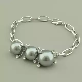 Браслет з карабіном Abella Фіаніт 19 см.