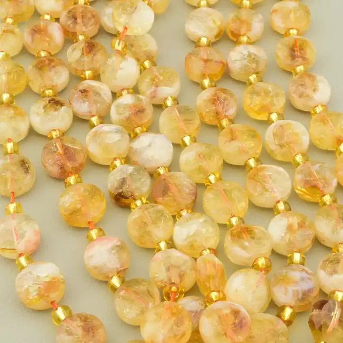 🏷️️ Нитка цитрін жовта, 38 см (без замку) ss_104494