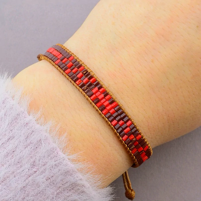 🏷️️ Браслет шамбала Бісер 17 см ss_29798