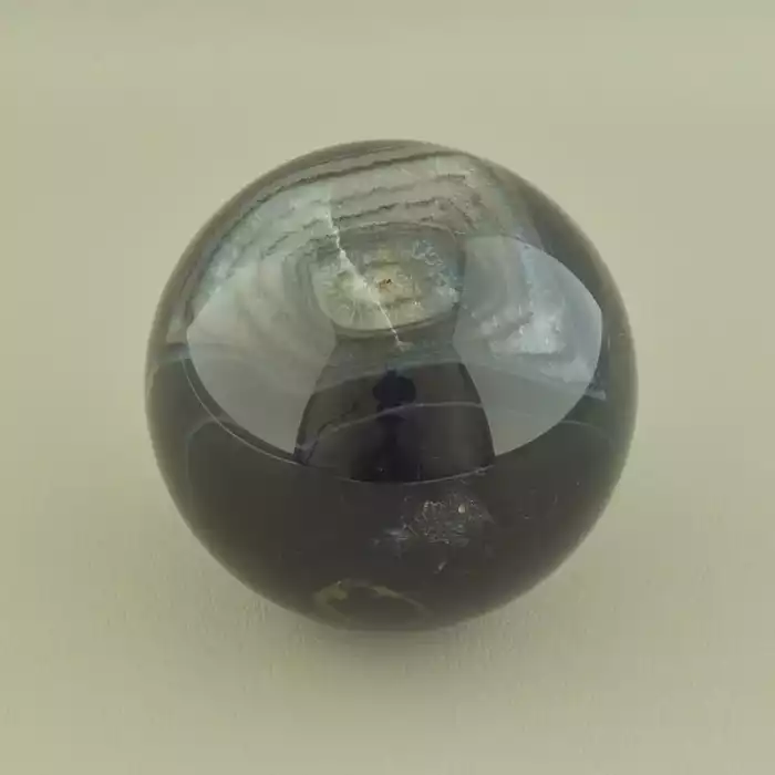 🏷️️ Куля Агат (61х61 мм, чорний, сірий, природні дефекти) ss_104996