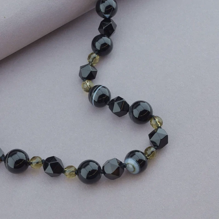 🏷️️ Намисто Агат, Раухтопаз 55 см. ss_91032