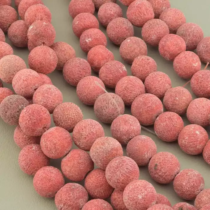 🏷️️ Намистини Корал 110 см. 16 мм. на нитці (натуральне каміння, без застібки) ss_98111