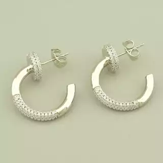 Сережки пусети Xuping Фіаніт (родій)