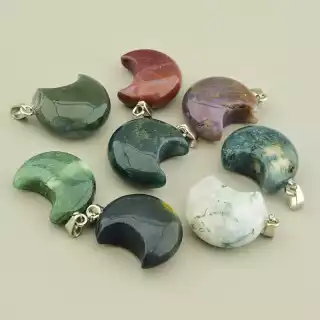 Кулон місяць Яшма 25x17мм.