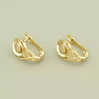 Сережки для повсякденного носіння на англійській застібці Xuping Фіаніт (позолота 18к)