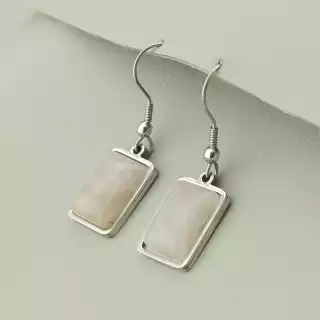 Сережки петля Рожевий кварц