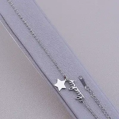 🏷️️ Браслет з карабіном на ногу Stainless Steel 20 см F-83607