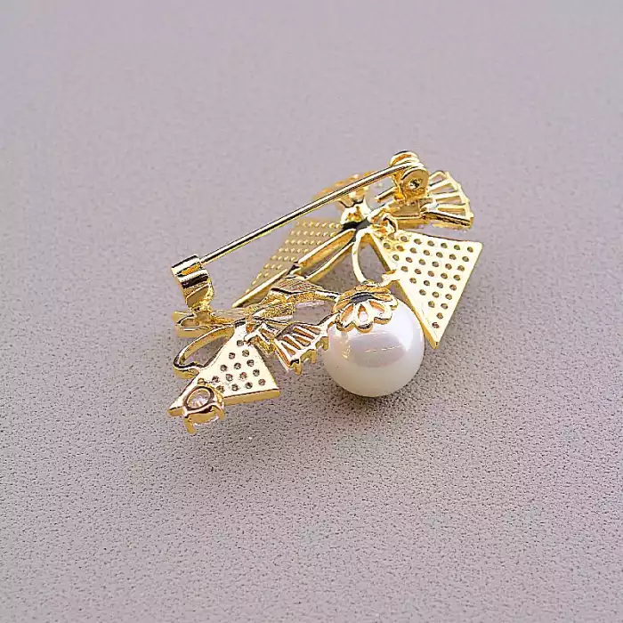 🏷️️ Брошка метелики Майорка, Фіаніт (позолота 18к) ss_83722