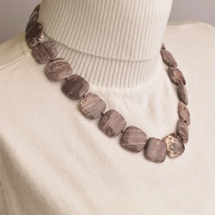 🏷️️ Намисто Яшма 48 см ss_74604