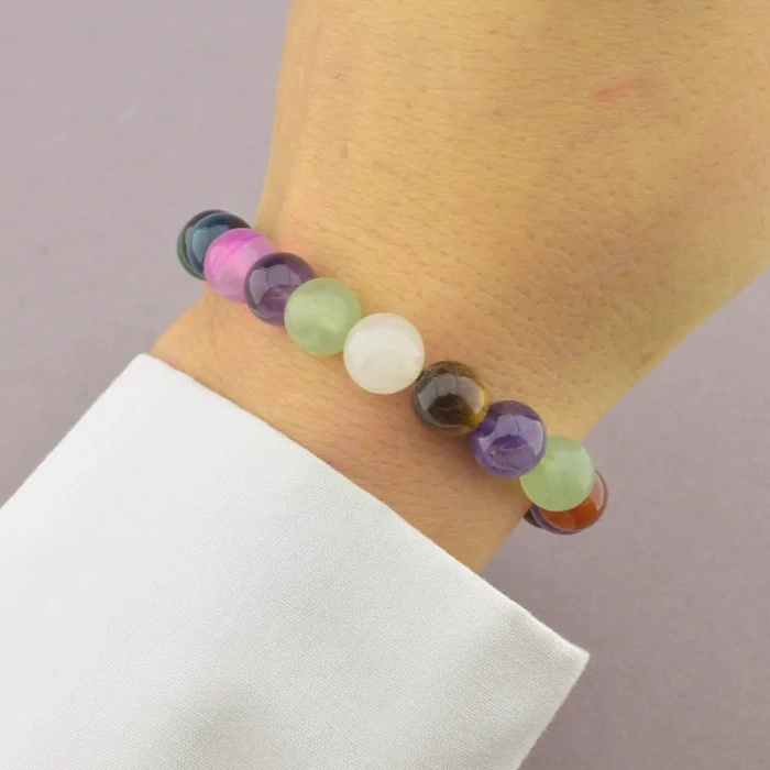 🏷️️ Браслет резинка Самоцвіти 16 см ss_84727