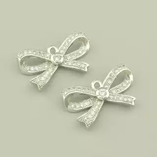 Кулон Фіаніт 19х11мм.(родій)