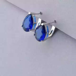 Сережки англійський замок Pataya Фіаніт (родій)